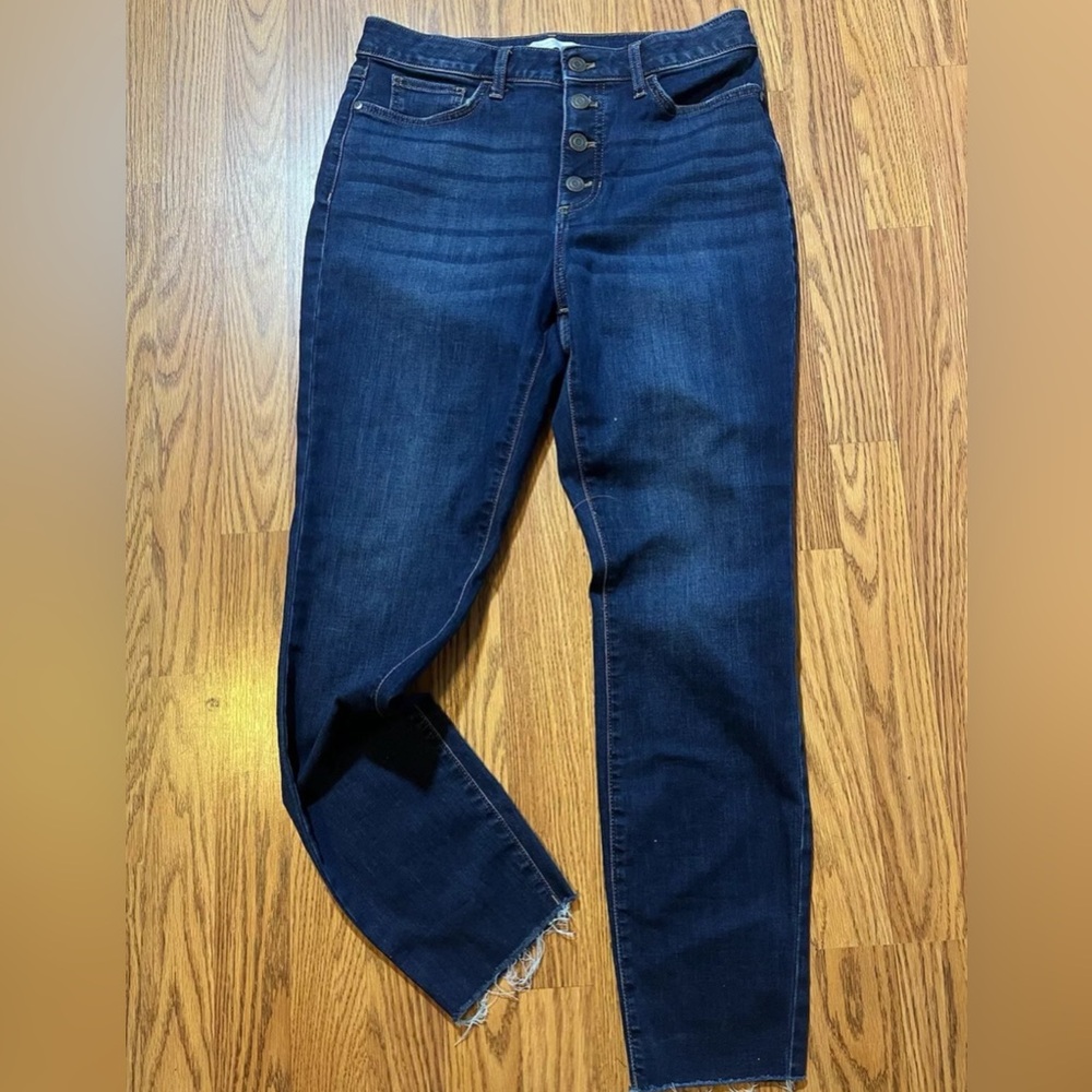 LC Lauren Conrad Women Size 12 High Rise Skinny Ankle  Button Jeans